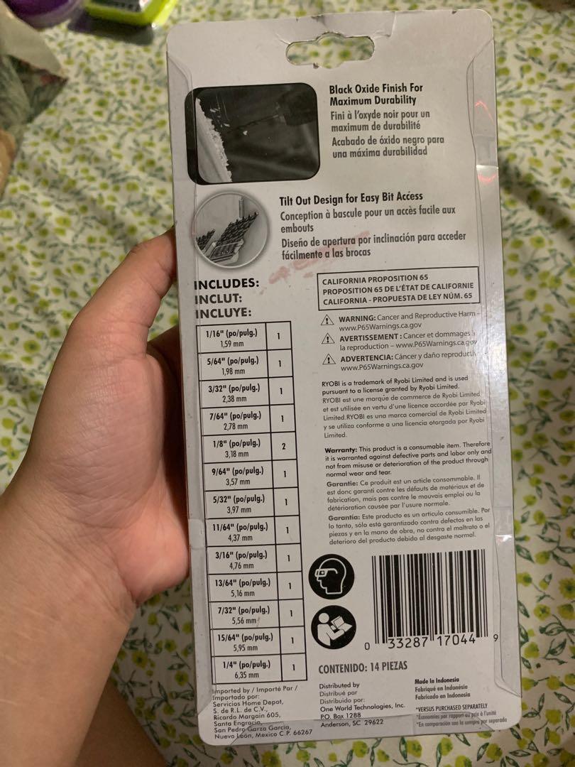 RYOBI 14pcs Black Oxide Drill Bit Set (Category: Construction Tools & Equipment) located in Malabon City. Submitted by 777.aj (Listing ID 1147348693, Image 2). Description: RYOBI 14PCS. BLACK OXIDE DRILL BIT SET • BRAND NEW, BOUGHT FROM USA shipping will be shouldered by the buyer location: muzon, malabon city.