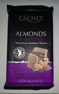 SALE! Cachet BELGIAN Chocolate Almonds & Raisins  Flavor Premium 300g