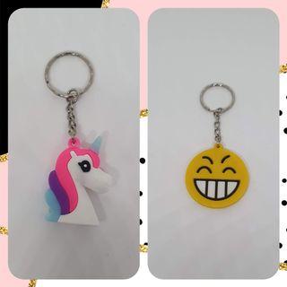 Smiley Face & Unicorn Keychains