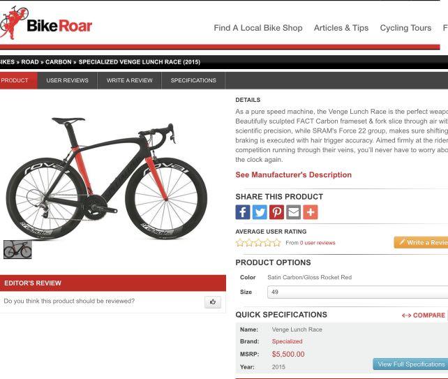 Specialized Venge size 52