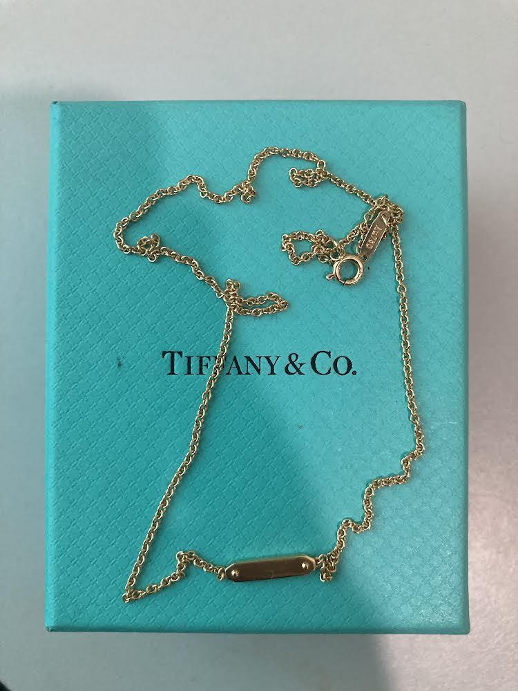 Tiffany 18k gold tag chain necklace 16 inch, Women's Fashion, Jewelry & Organisers, Necklaces on