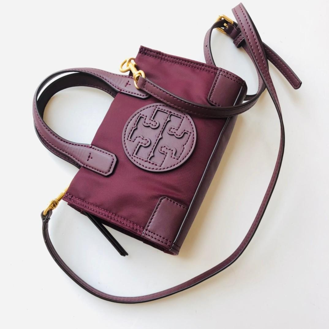 Tory Burch Ella Micro Tote with crossbody strap maroon., Women's Fashion,  Bags & Wallets, Tote Bags on Carousell