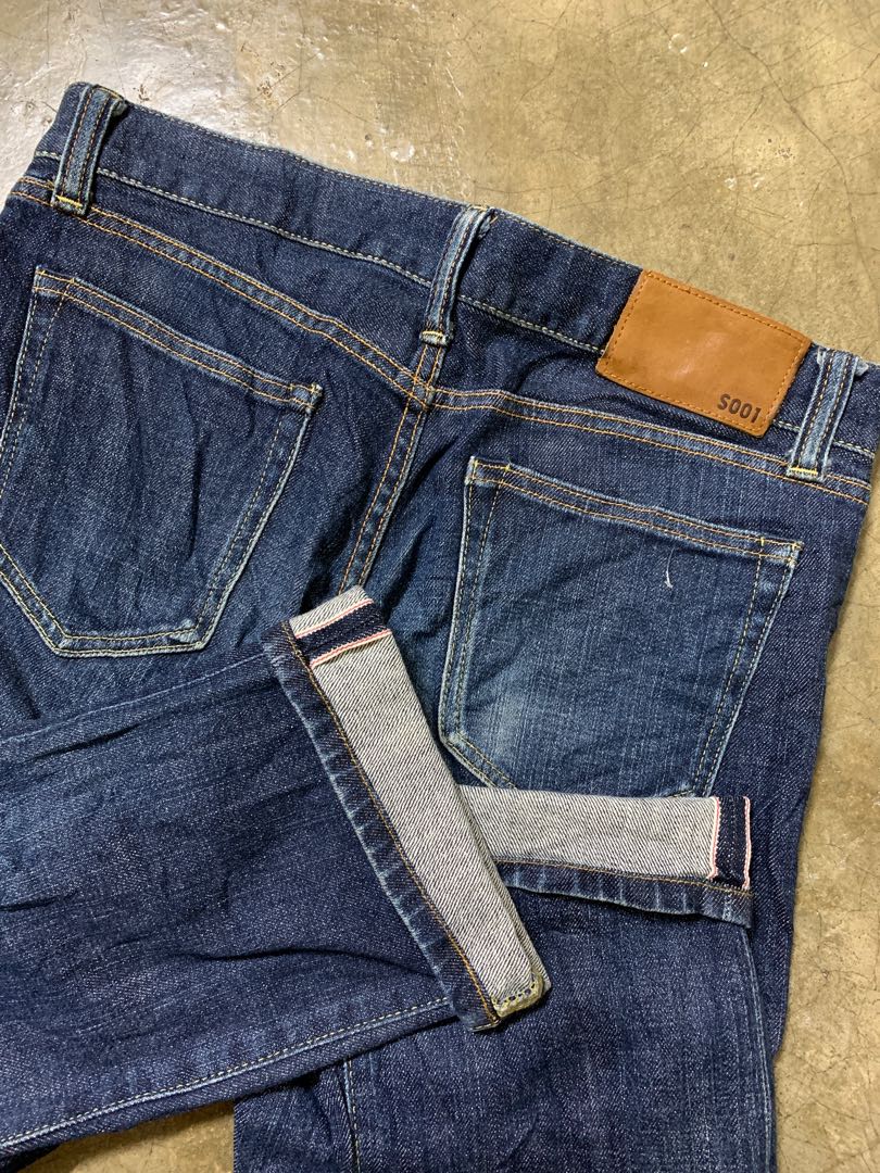 uniqlo selvedge indigo raw denim jeans s001 vintage vtg og not big e ...