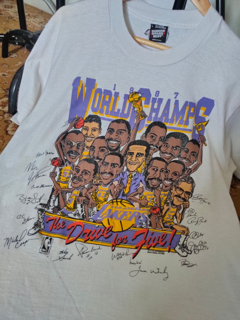 Vintage Lakers 1987 World Champions Shirt - High-Quality Printed Brand