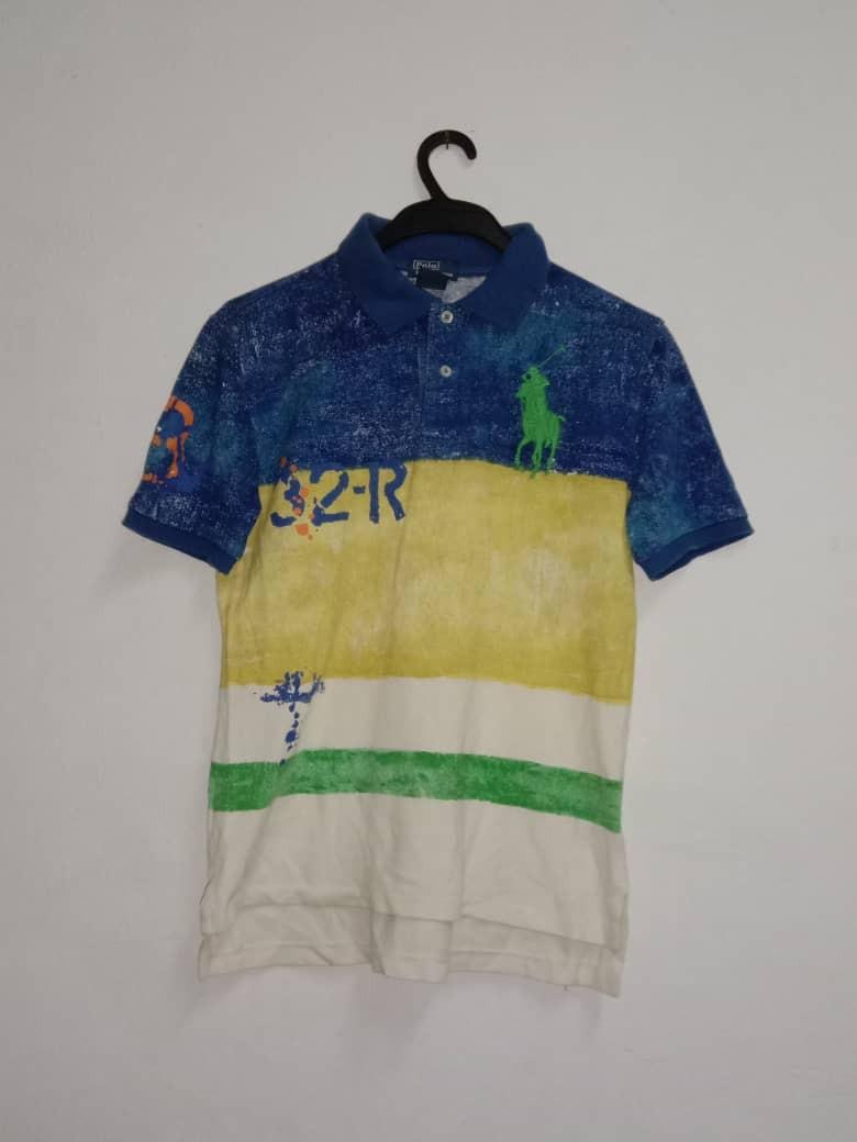 VINTAGE POLO RALPH LAUREN PAINTED SPLASH, Men's Fashion, Tops & Sets,  Tshirts & Polo Shirts on Carousell