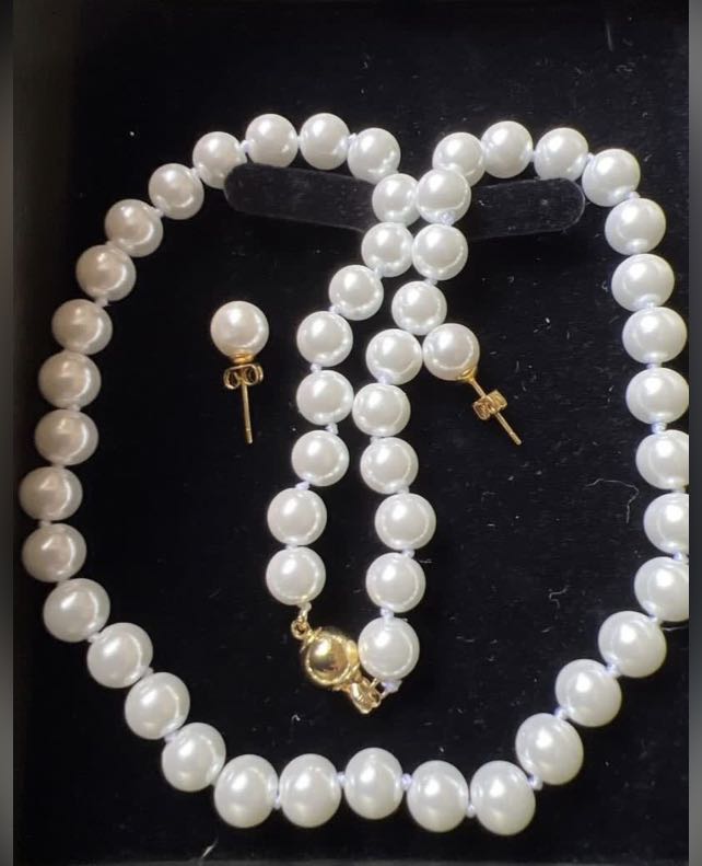 Fashion Natural 8mm purple Akoya Cultured Shell Pearl Necklace 18" AAA Fashion Natural 8mm purple Akoya Cultured Shell Pearl Necklace 18" AAA