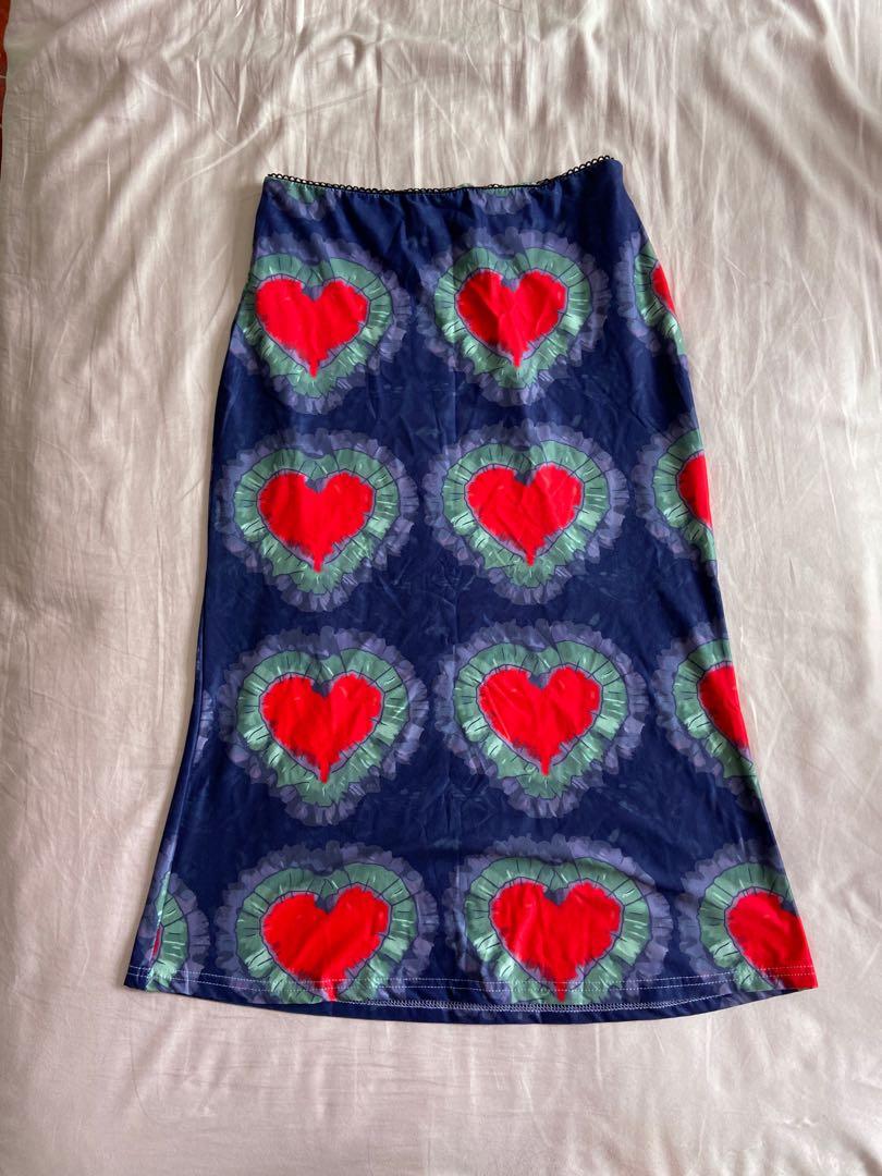 Heart tie dye skirt hot sale