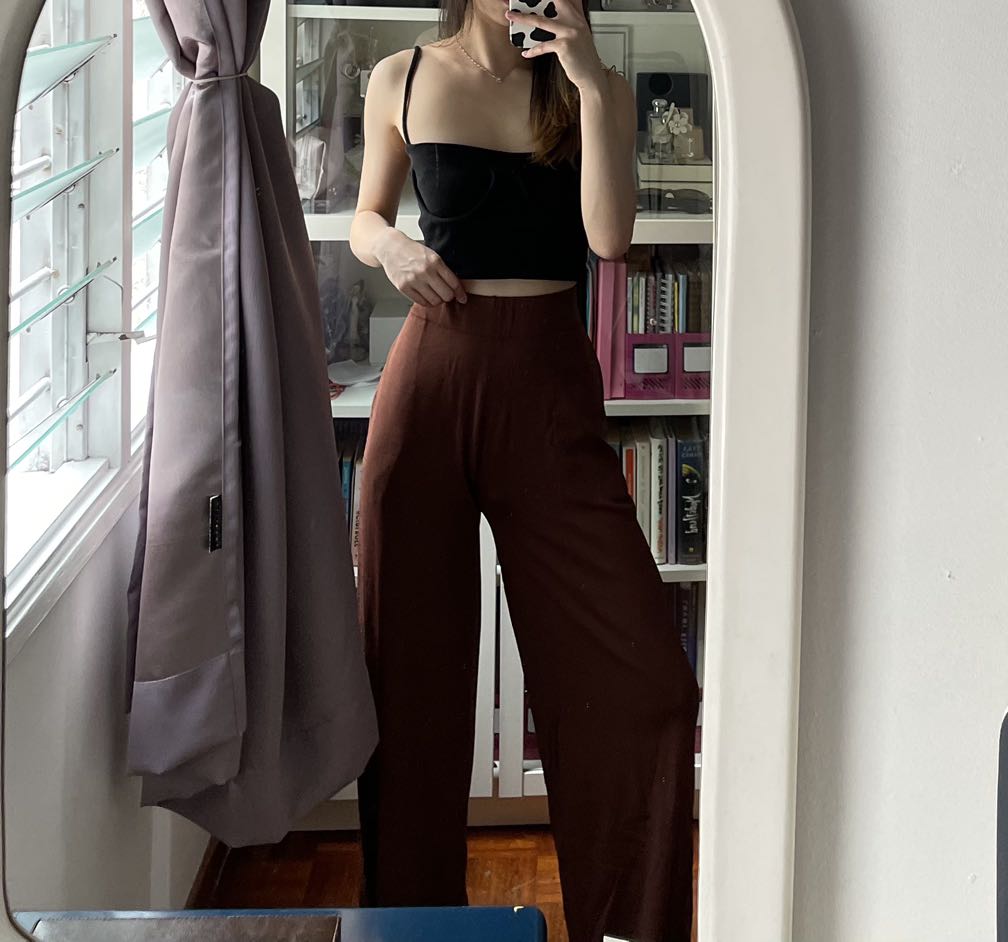 Zara High Waisted Brown Pants