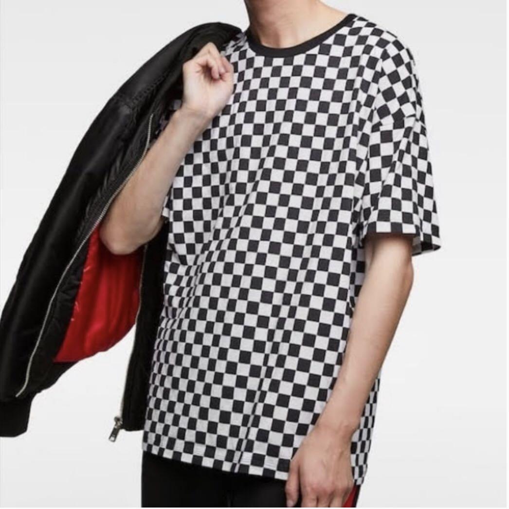 checkerboard print shirt