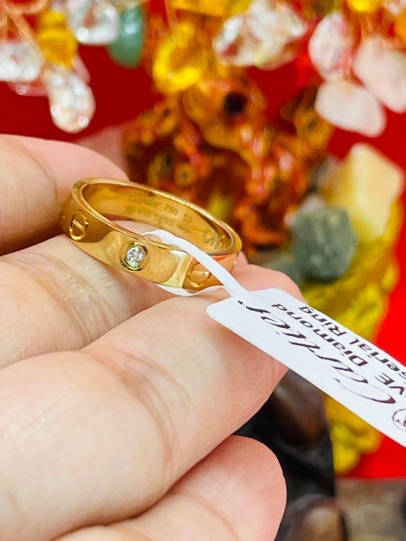 18K Gold Couple Ring w Diamond Women s Fashion Jewelry