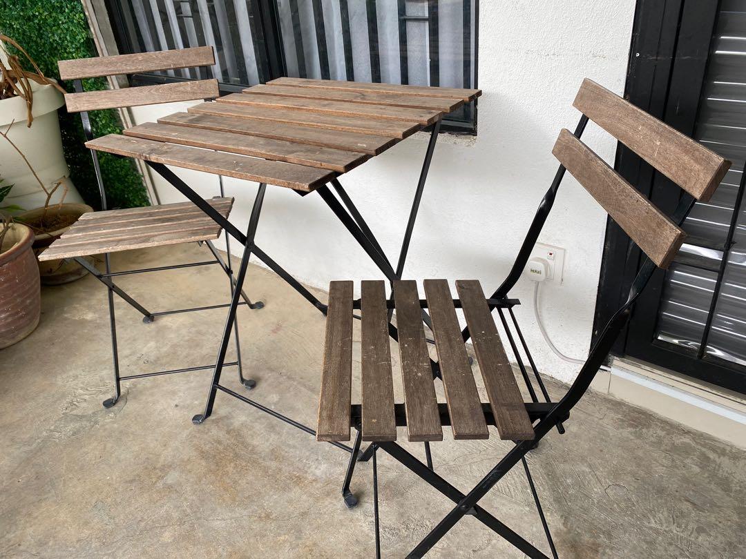 2 Kerusi 1 Meja Ikea Tarno Outdoor Chairs And Table Furniture
