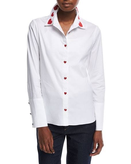 Alice \u0026 Olivia heart embroidered collar 