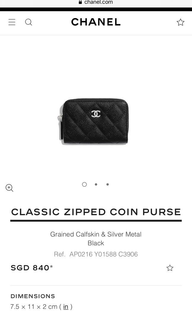 CHANEL 2023 Cruise Classic Zipped Coin Purse (AP0216 Y01588 C3906