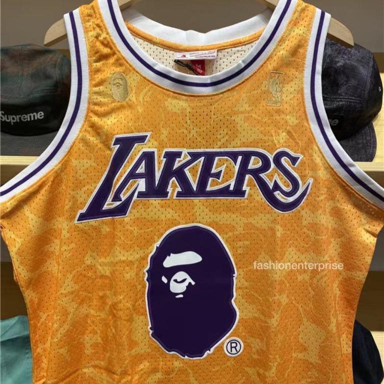 BAPE x Mitchell & Ness Lakers ABC Basketball Swingman Jersey