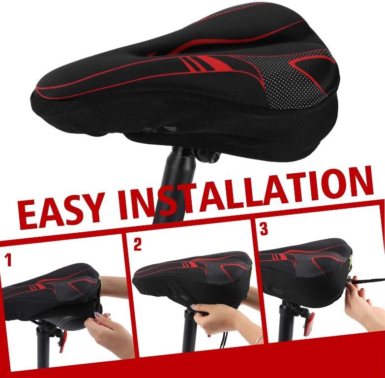 Bike Seat Cushion Cover Bicycle Saddle Covers Padded Silica Gel Memory Foam For Men Women Comfort On Cycling With Spinning Peloton Mountain Road Bikes Sports Equipment Bicycles - Peloton Bike Seat Padded Cover