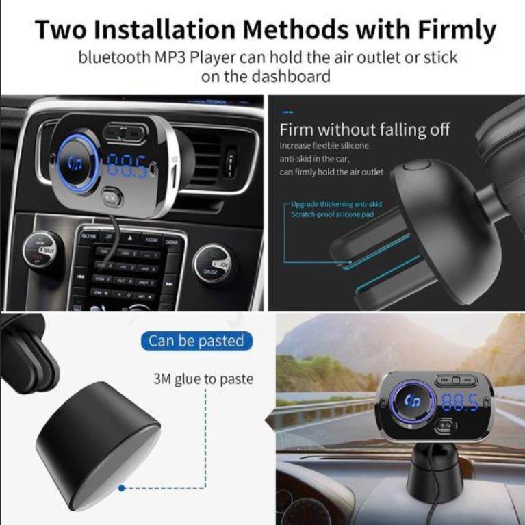 Bluetooth Car Charger, BC49BQ Wireless Bluetooth Car Kit, Fast Charging