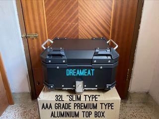 BRAND NEW 2022 LATEST “SLIM TYPE” AAA GRADE 32L PREMIUM BLACK ALUMINIUM TOP BOX—(FREE BASIC INSTALLATION)