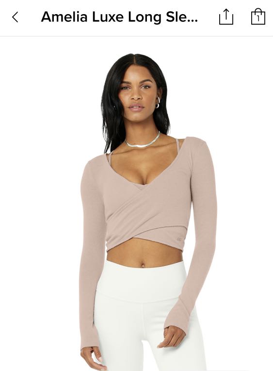 Alo amelia luxe clearance long sleeve crop