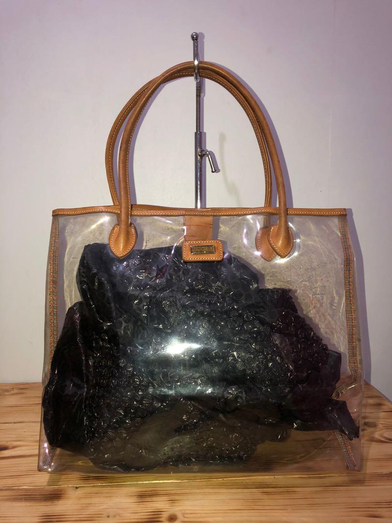 Burberry clear sales bag