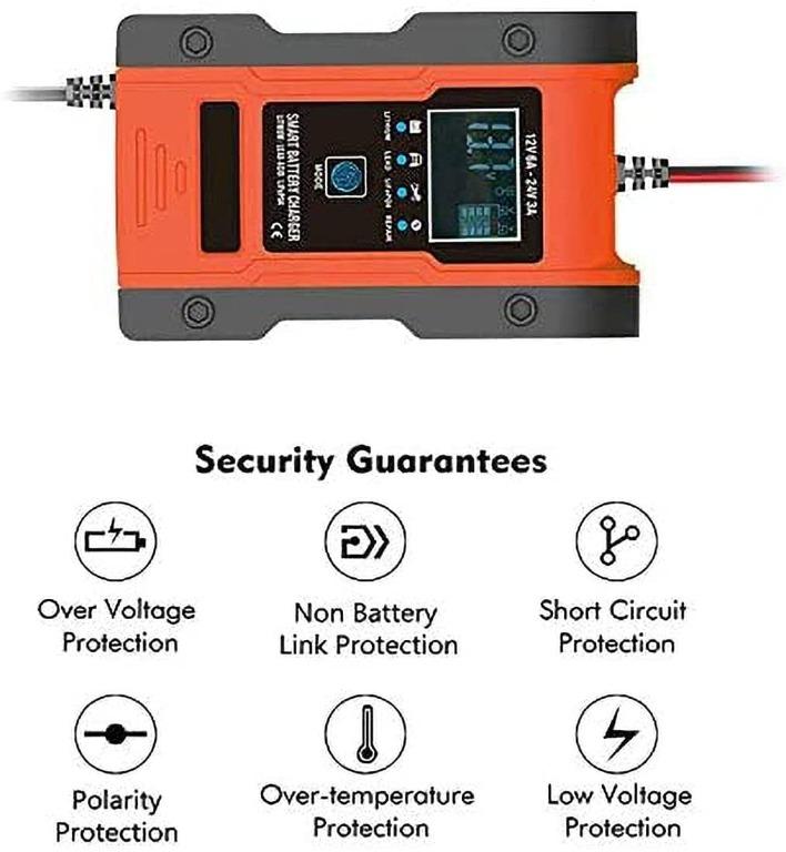 [C5448] BUDDYGO [New Upgrade] Car Battery Charger, 12V/24V 6Amp