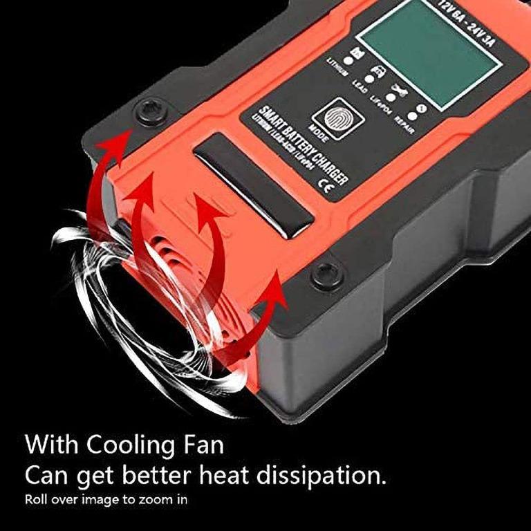 [C5448] BUDDYGO [New Upgrade] Car Battery Charger, 12V/24V 6Amp