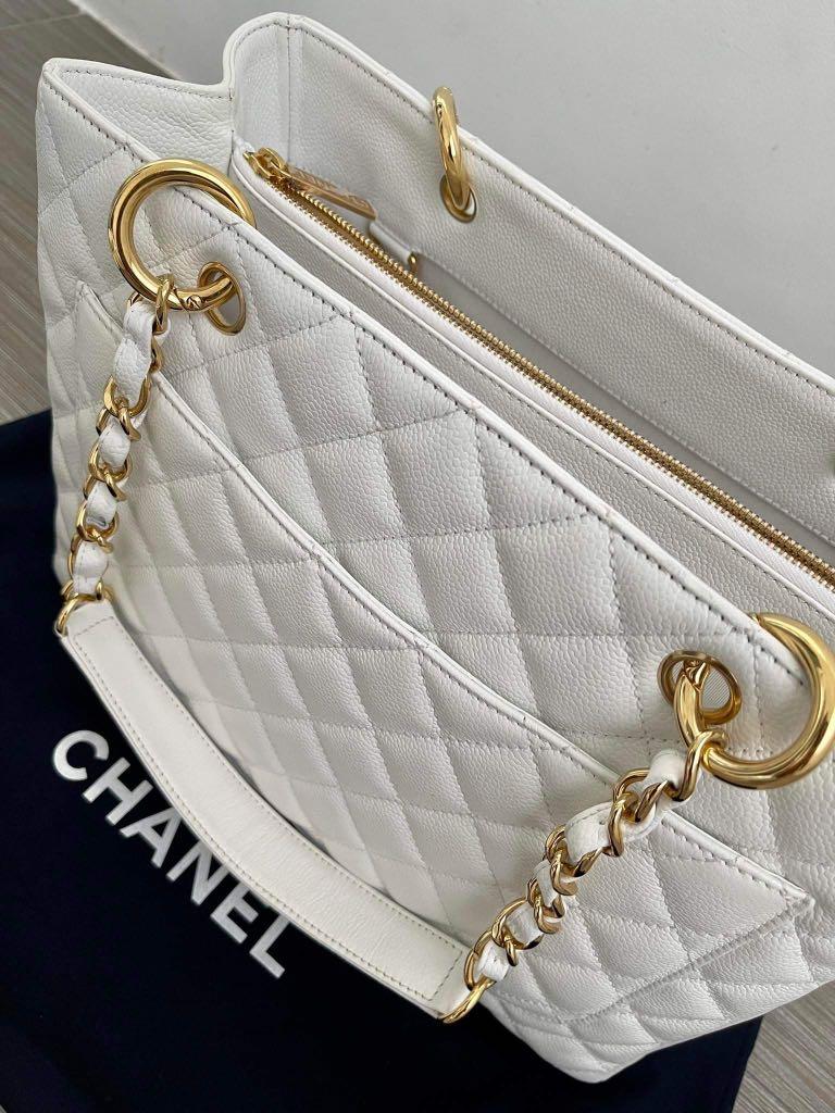 Chanel GST white caviar, Luxury, Bags & Wallets on Carousell