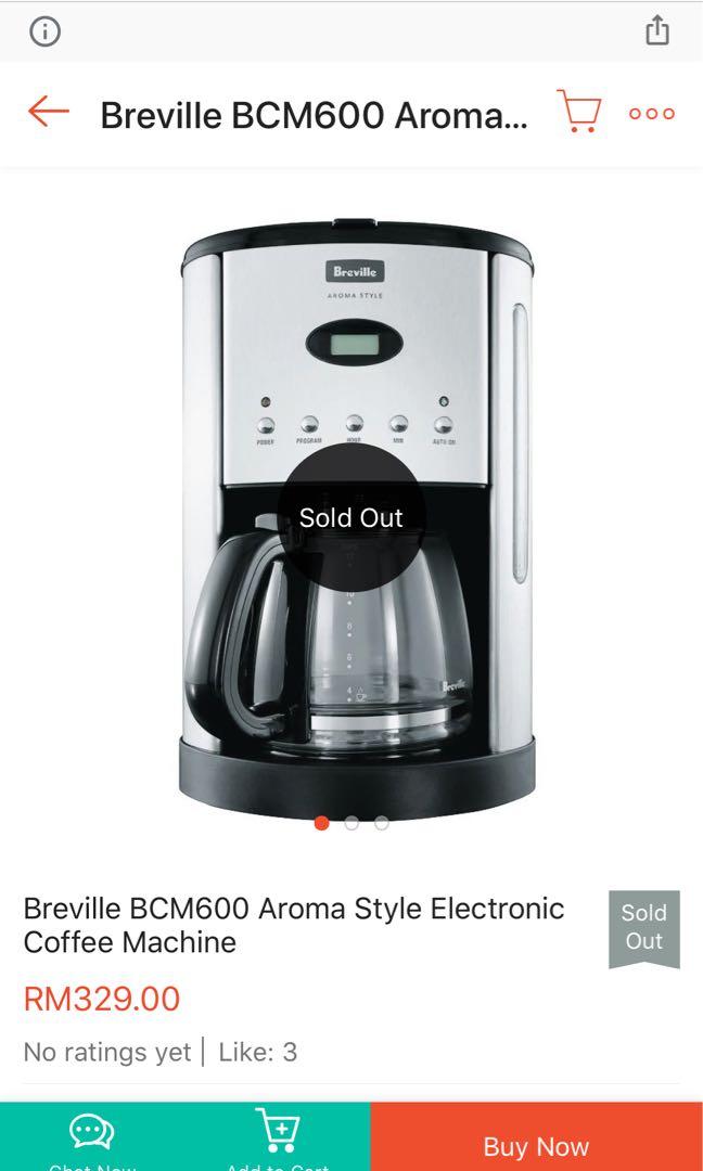 Breville aroma style clearance electronic coffee machine