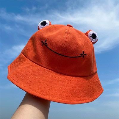 Fashion Frog Bucket Hat for Women Summer Autumn Plain men hat topi unisex  Women Panama Outdoor Hiking Beach Fishing Cap Sunscreen Female Sunhat Bob,  Men's Fashion, Watches & Accessories, Cap & Hats