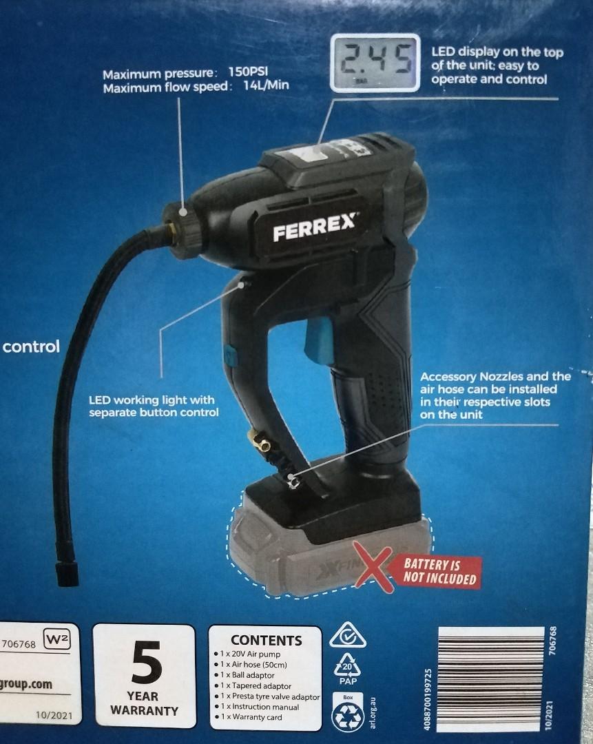 Ferrex Workzone Gardenline Heavy Duty 20V LIION New Model Cordless Rechargeable Digital Auto