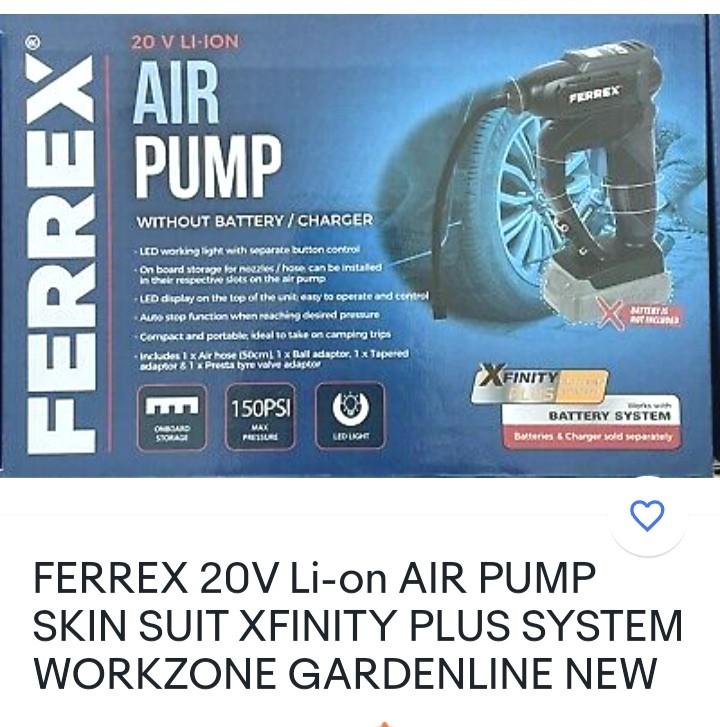 Ferrex Workzone Gardenline Heavy Duty 20V LIION New Model Cordless Rechargeable Digital Auto