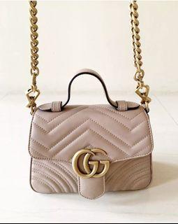 Gucci Marmont top handle nude