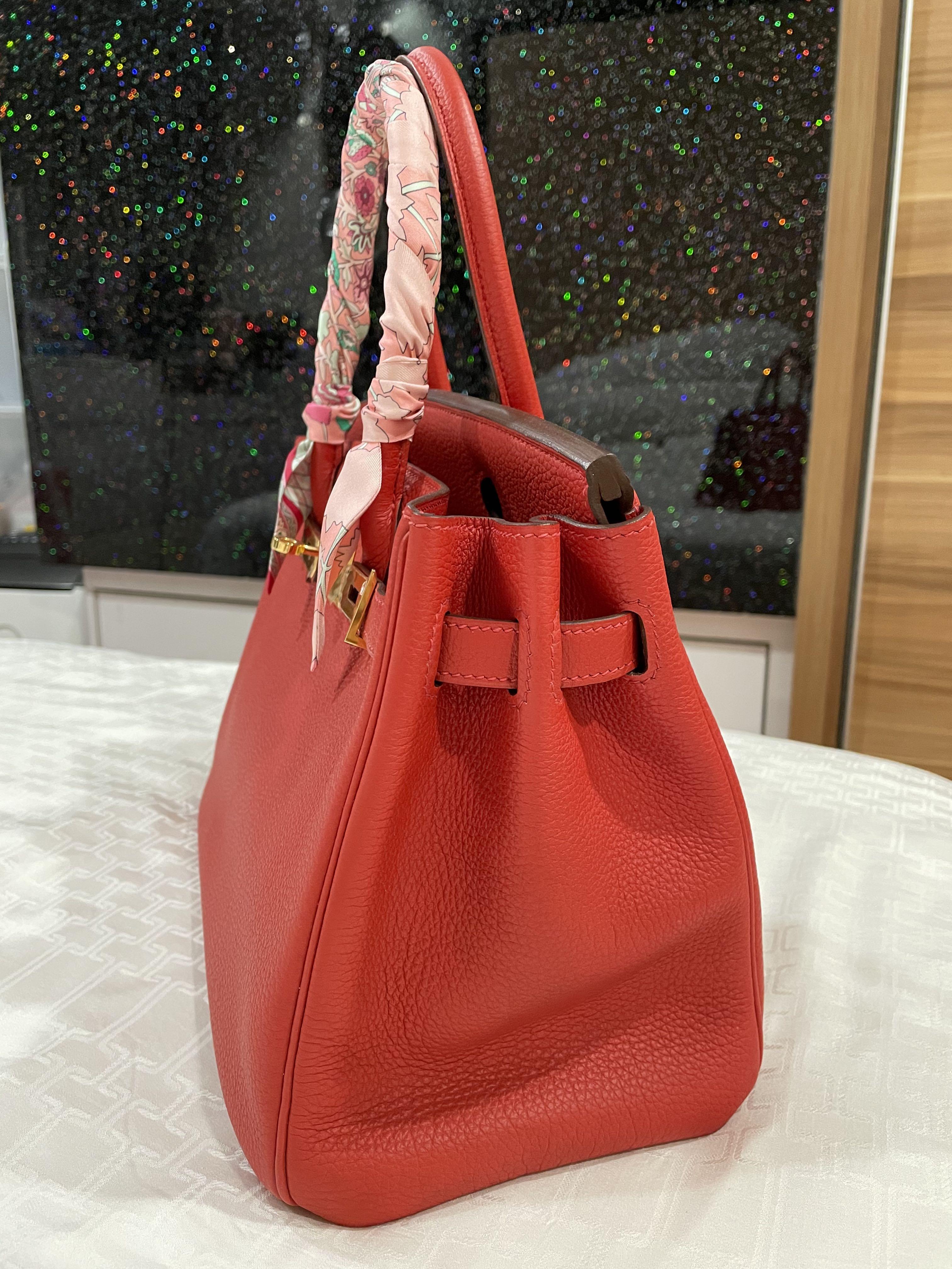 Hermes Birkin 30 Geranium GHW (Category: Bags & Wallets) located in Singapore. Submitted by melodyluxury (Listing ID 1100012804, Image 2). Description: Very good condition Stamp P Geranium Togo Leather Protective seals intact on hardware Very beautiful sassy red colour with gold hardware. Perfect combination! Very good size for daily use *Twilly not included Comes with full set plus receipt and bababebi cert No lowballers, no trades.