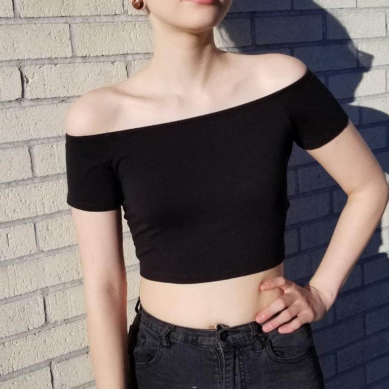 H&m off shoulder crop top on sale