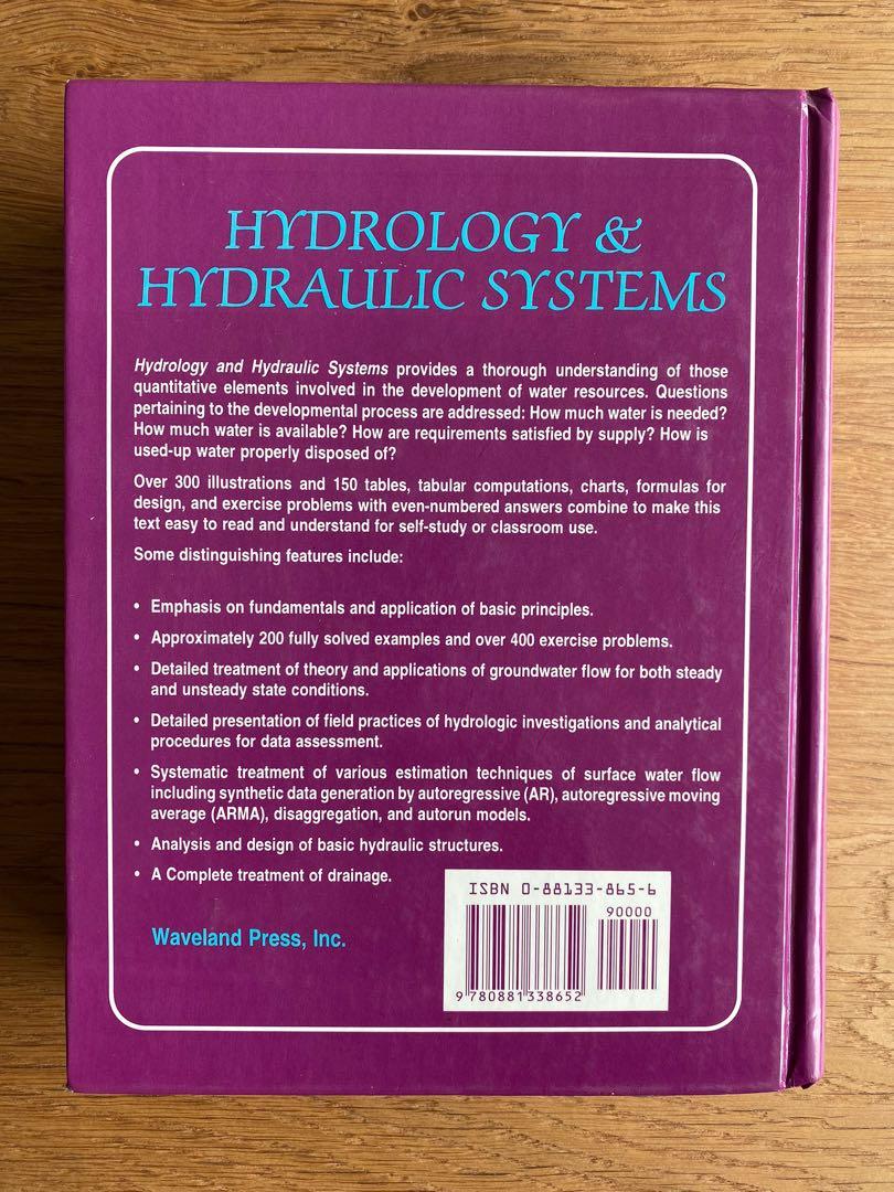 Hydrology and Hydraulic Systems Textbook, 興趣及遊戲, 書本 & 文具, 教科書 Carousell