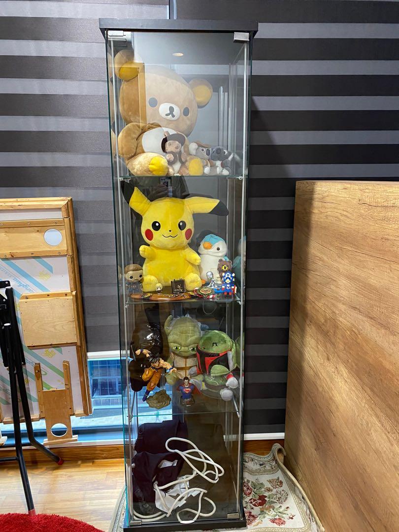 IKEA detolf black brown wood glass door Furniture & Home