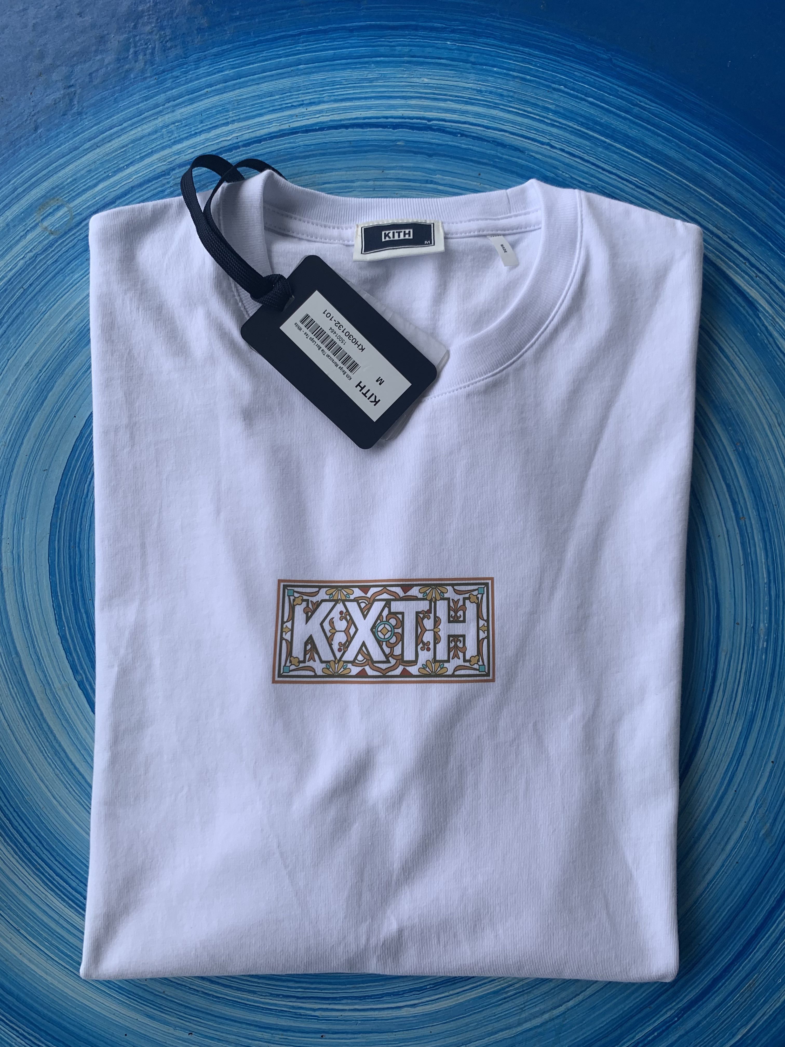 Kith Blue Tile Box Logo Tee White-