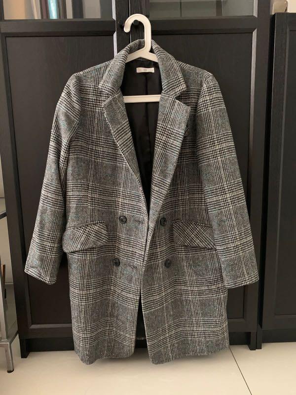Korean coat winter houndstooth size M 