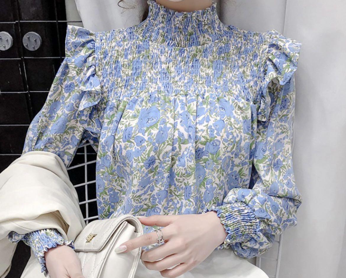 floral blouse high neck