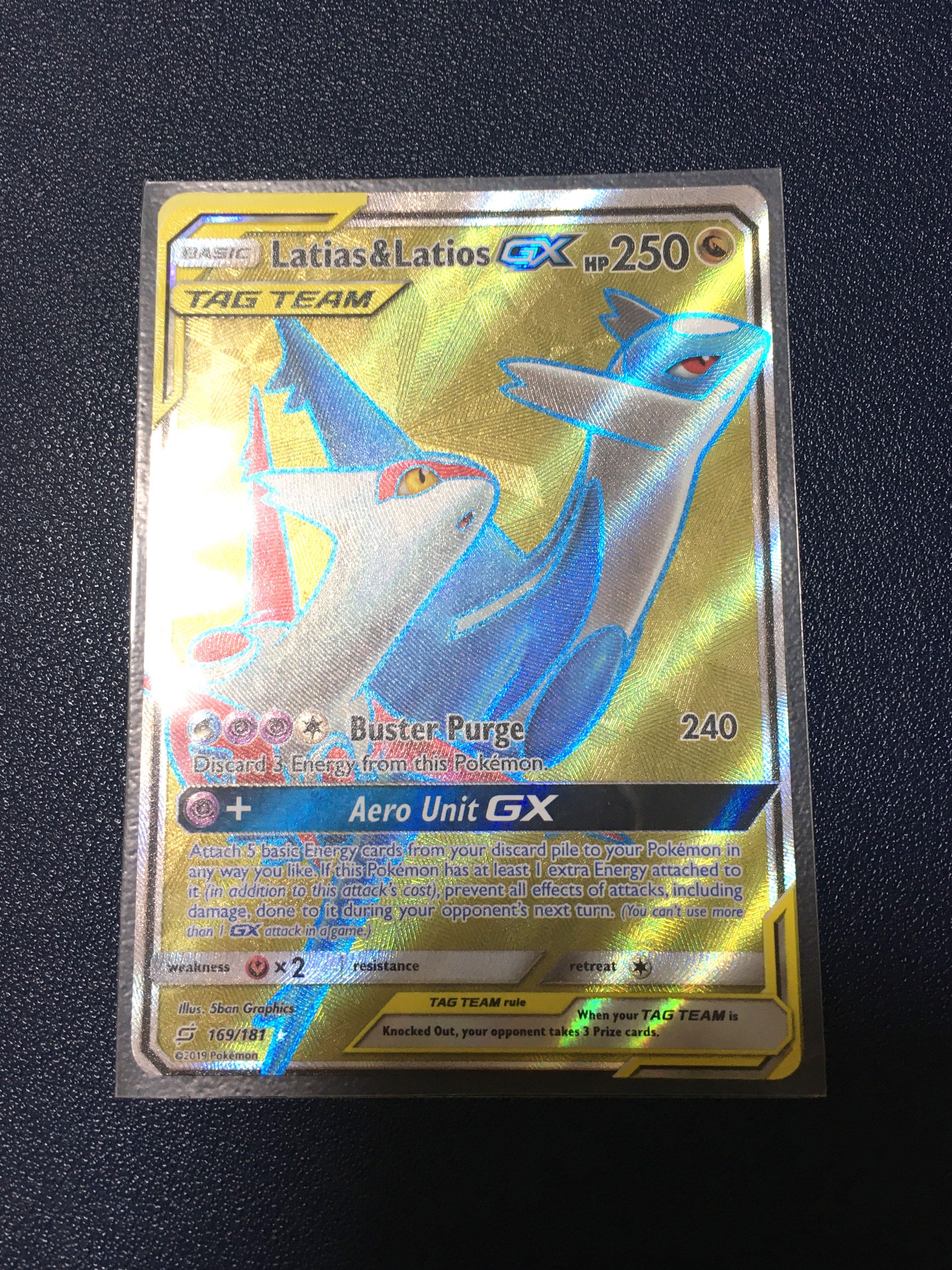 Latias & Latios GX Tag Team FULL ART FA Pokemon TCG booster Tag Team