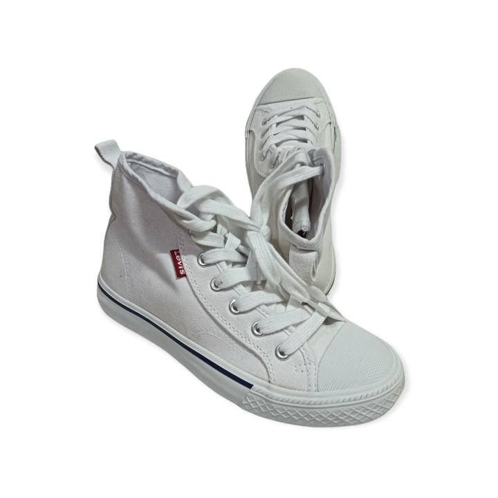 Levi's Hi-cut White Canvas Sneakers 