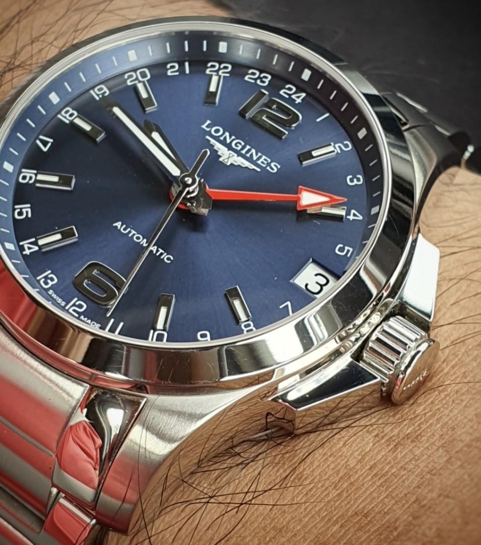 Longines Conquest GMT Automatic Stainless Date Blue Dial L36874996 ...