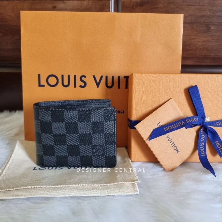 Louis Vuitton LV Men's Slender Wallet - Damier Graphite, Luxury