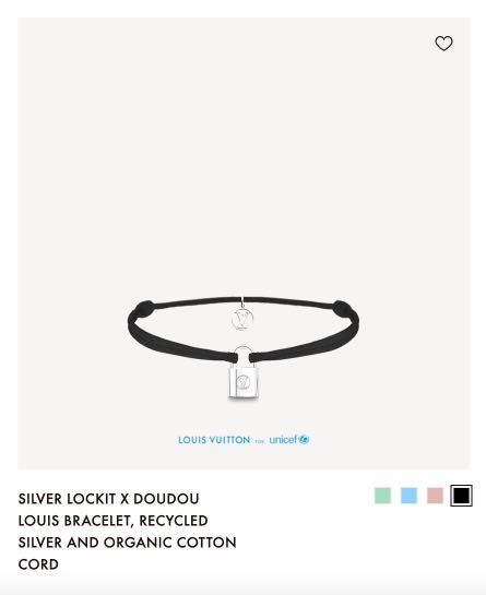 Louis Vuitton Black Silver Lockit x Doudou Bracelet