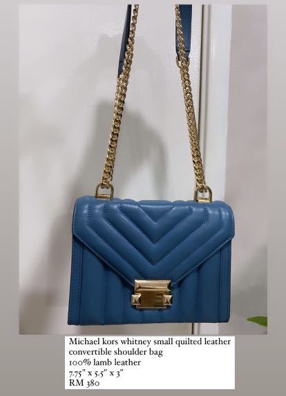 Michael kors whitney small quilted leather convertible shoulder bag