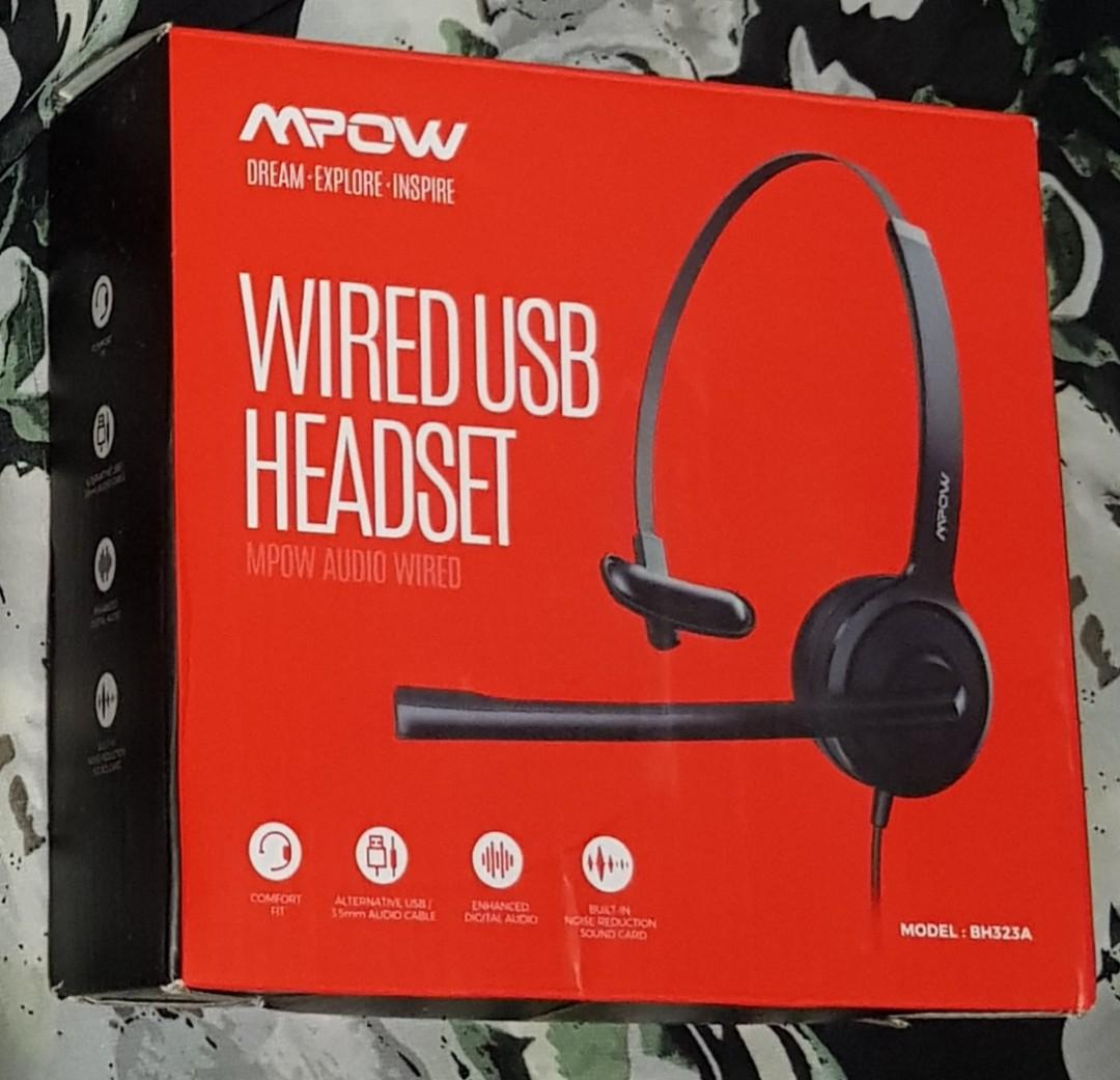Mpow Single Sided USB Headset with Microphone Audio Headphones