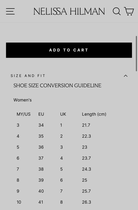 Gucci women's shoe on sale size chart conversion