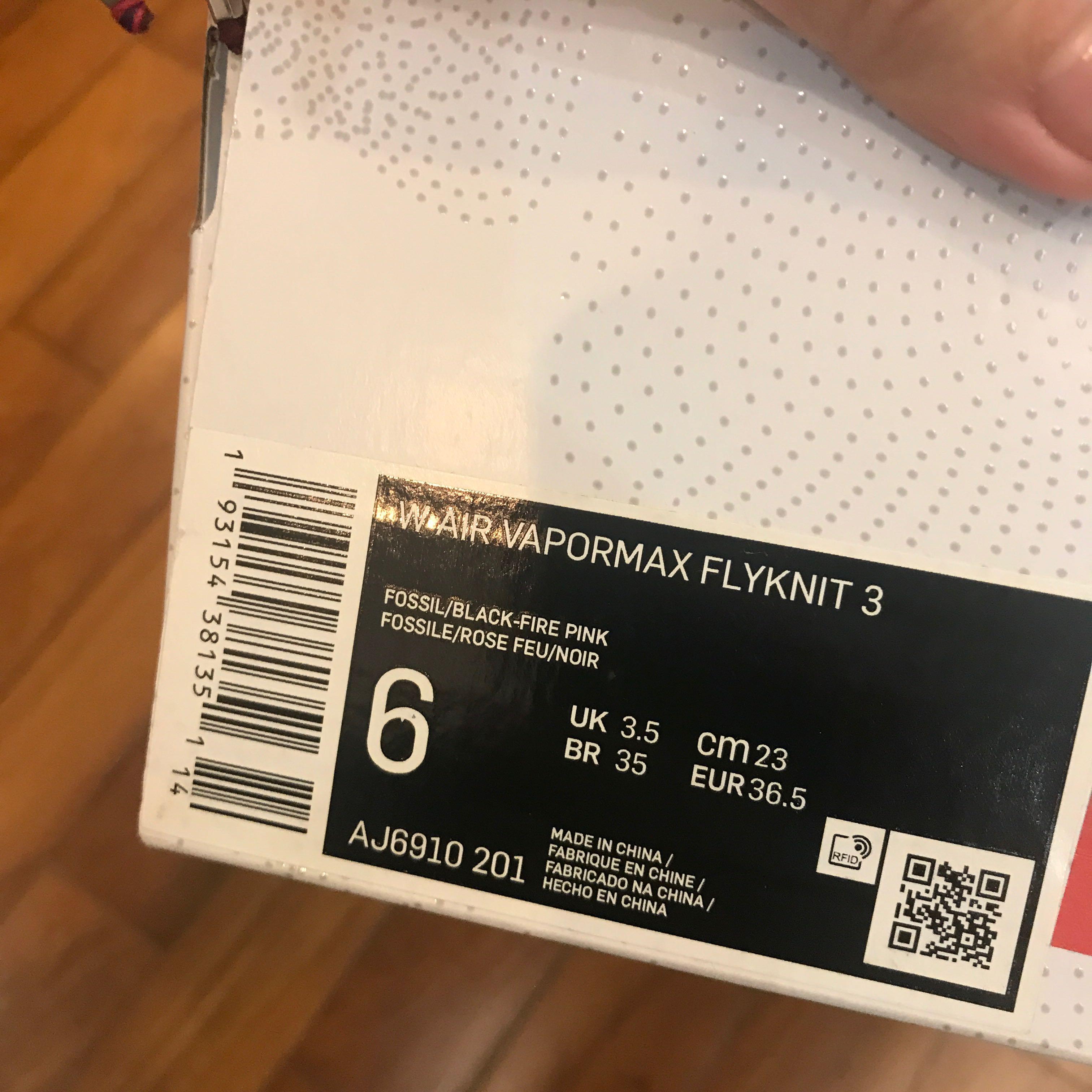 NEW Nike Air Vapormax Flyknit 3 women s US 6 EUR 36.5 Women s