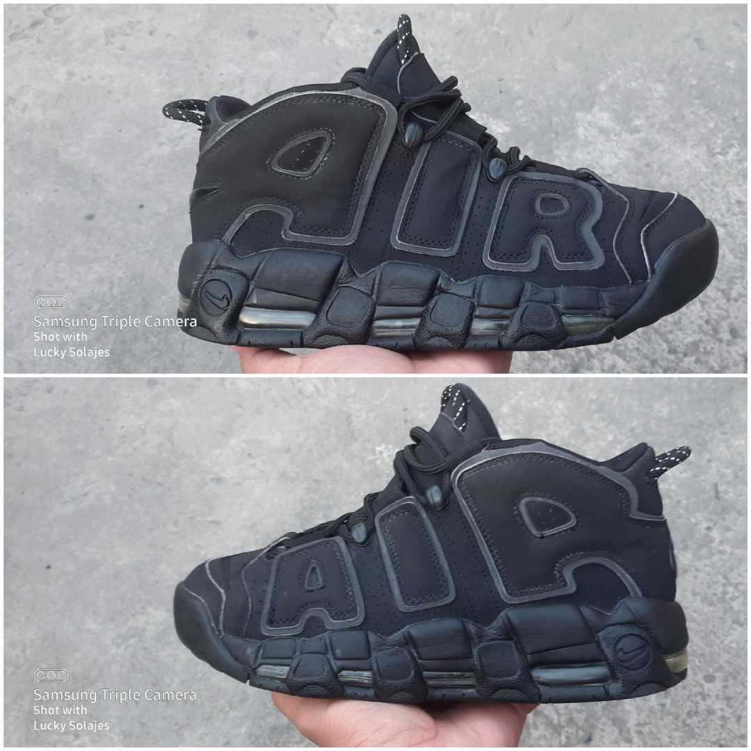 nike air uptempo black reflective
