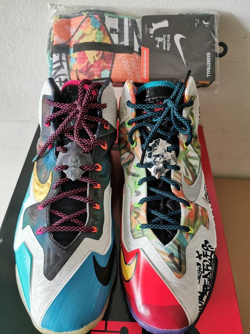 Nike LeBron 11 "What The' (Category: Sneakers) located in Quezon City. Submitted by thecloset.88 (Listing ID 1147511475, Image 2). Description: Good as Bnew Original Nike LeBron 11 Premium "What The", size 13US, comes with What The Socks. For sale only..