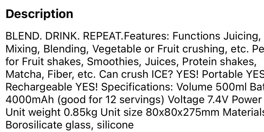 Portable Glass Blender, TV & Home Appliances, Kitchen Appliances